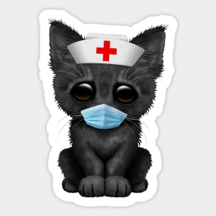 Cute Black Kitten Nurse Sticker